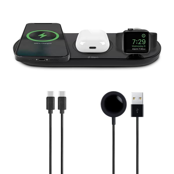 ttec AirCharger Trio 3’ü 1 Arada iPhone + Apple Watch + AirPods Kablosuz Hızlı Şarj Aleti