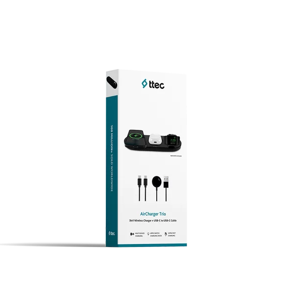 ttec AirCharger Trio 3’ü 1 Arada iPhone + Apple Watch + AirPods Kablosuz Hızlı Şarj Aleti