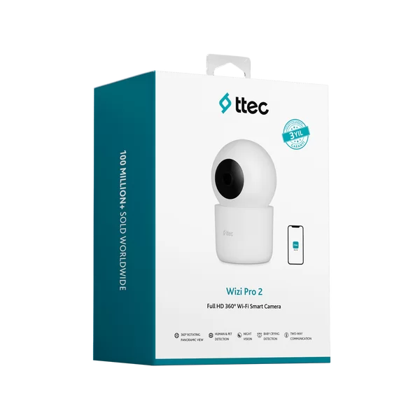 ttec Wizi Pro 2 Full HD 360° Tak Çalıştır Wi-Fi Akıllı Kamera